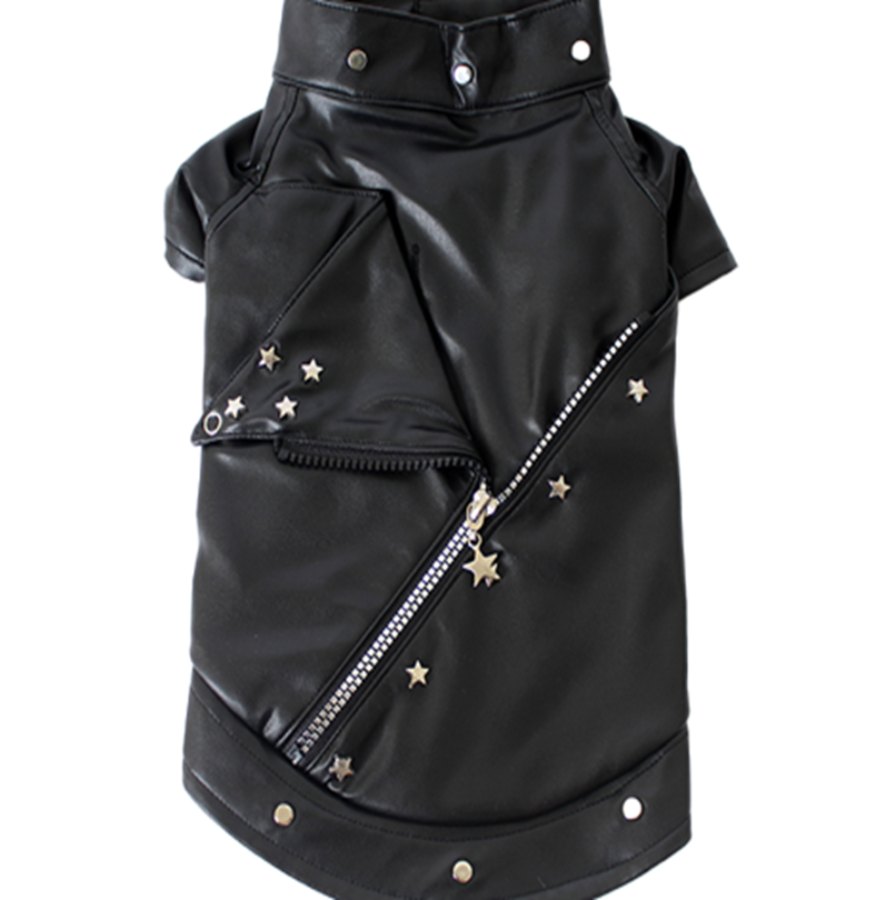 SIRT FERMUARLI DERİ CEKET SİYAH